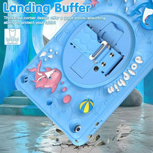 Load image into Gallery viewer, ProElite Cover for Apple iPad 10.2 inch Case Cover, Tough Bubble Kids case Cover for Apple iPad 10.2" 9th/8th/7th Gen with Rotating Kickstand & Shoulder Strap, Blue