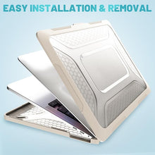 Load image into Gallery viewer, ProElite Case for MacBook Pro 13 inch Case M2 2024, 2023, 2022-2016 A2338 M1 A2251 A2289 A2159 A1989 A1708 A1706, Heavy Duty Honeycomb Hard Shell with Slim TPU Bumper and Fold Kickstand, Stone