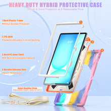 Load image into Gallery viewer, ProElite Cover for Samsung Galaxy Tab S10 FE Plus 13.1 inch, Rugged 3 Layer Armor case for Samsung Galaxy Tab S10 FE Plus 13.1 inch with Rotating Kickstand, Rainbow Pink
