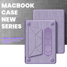 Load image into Gallery viewer, ProElite Case for MacBook Air 13.6 inch Case 2022 2023 2024 2025 Release M4/M3 A3113 M2 A2681 with Touch ID, Fabric Material Hard Shell with Slim TPU Bumper and Fold Kickstand, Purple