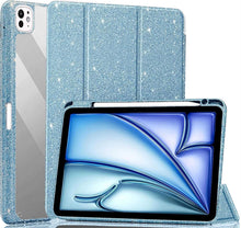 Load image into Gallery viewer, ProElite Case for iPad Air 11 Inch M4/M3/M2 2026/2025/2024, iPad Air 10.9 inch 5th/4th Gen & iPad Pro 11 inch 4th/3rd Gen 2022 case Cover, Transparent Smart Flip Cover with Pencil Holder, Glittering Blue