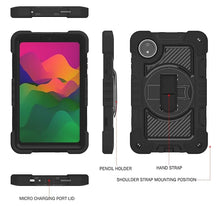 Load image into Gallery viewer, ProElite for Redmi Pad SE 8.7 inch case, Rugged 3 Layer Armor case Cover for Redmi Pad SE 8.7 inch with Hand Grip and Rotating Kickstand with Shoulder Strap, Black