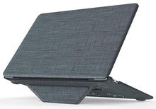 Load image into Gallery viewer, ProElite Case for MacBook Air 13 inch M2 2025/2024 M1 2021 2020 Release A2337 A2179 A1932 Model Touch ID, Fabric Material Hard Shell with Slim TPU Bumper and Fold Kickstand, Grey