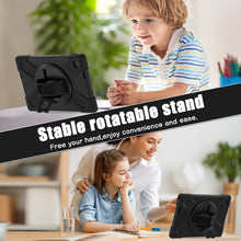 Load image into Gallery viewer, ProElite Cover for Lenovo Tab 10.1 inch 2025 Cover Case, Rugged 3 Layer Armor case Cover for Lenovo Tab 10.1 inch 2025 with Hand Grip & Rotating Kickstand with Shoulder Strap, Black