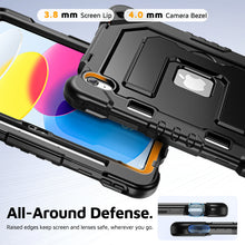 Load image into Gallery viewer, ProElite Rugged Back case for Apple iPad (A16) 11th/10th Gen Shockproof Protective Cover with Stand, Built-in Pencil Holder, Adjustable Shoulder Strap, Black