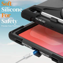 Load image into Gallery viewer, ProElite Cover for Samsung Galaxy Tab S11 11 inch Cover Case, Rugged 3 Layer Armor case Cover for Samsung Galaxy Tab S11 11 inch with Hand Grip & Rotating Kickstand with Shoulder Strap, Black