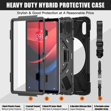 Load image into Gallery viewer, ProElite Cover for Lenovo Tab M11/K11 11 inch Cover Case, Rugged 3 Layer Armor case Cover for Lenovo Tab M11/K11 11 inch with Hand Grip & Rotating Kickstand with Shoulder Strap, Black