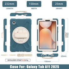 Load image into Gallery viewer, ProElite Cover for Samsung Galaxy Tab A11 8.7 inch 2025 Cover, Rugged 3 Layer Armor case cover for Galaxy Tab A11 8.7 inch 2025 with Hand Grip & Rotating KickStand with Shoulder Strap, Cornflower Blue