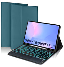 Load image into Gallery viewer, ProElite TouchPad Keyboard case for Samsung Galaxy Tab S10 FE Plus 13.1 inch with, Magnetic Detachable Wireless Bluetooth TouchPad Keyboard Built-in 7-Colors Backlit, Dark Green