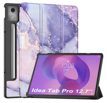 Load image into Gallery viewer, ProElite Cover for Lenovo Idea Tab Pro 12.7 inch 2025 Cover Case, Sleek Smart Flip Case Cover for Lenovo Idea Tab Pro 12.7 inch 2025 Support Auto Sleep Wake, Marble Purple