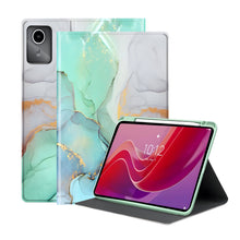 Load image into Gallery viewer, ProElite Book Cover Case for Lenovo Tab M11 11 inch Cover, Smart flip case Book Cover for Lenovo Tab M11 11 inch with Pen Holder, Marble Green