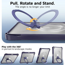 Load image into Gallery viewer, ProElite Shockproof Case for Apple iPad 10th/11th Gen A16 11 inch | 360° Multi-Angle Aluminum Stand (Portrait & Landscape) with Pencil Holder & Shoulder Strap, Navy