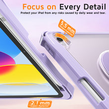 Load image into Gallery viewer, ProElite Shockproof Case for Apple iPad 10th/11th Gen A16 11 inch | 360° Multi-Angle Aluminum Stand (Portrait & Landscape) with Pencil Holder & Shoulder Strap, Purple