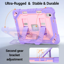 Load image into Gallery viewer, ProElite Rugged Back case for Apple iPad (A16) 11th/10th Gen Shockproof Protective Cover with Stand, Built-in Pencil Holder, Adjustable Shoulder Strap, Rose Purple