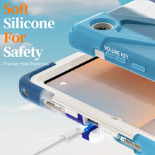 Load image into Gallery viewer, ProElite Cover for Galaxy Tab A11 Plus 11 inch 2025 Cover, Rugged 3 Layer Armor case Cover for Galaxy Tab A11 Plus 11 inch 2025 with Hand Grip & Rotating Kickstand with Shoulder Strap, Rainbow Blue