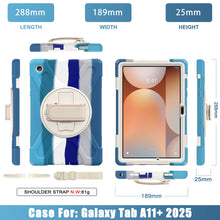 Load image into Gallery viewer, ProElite Cover for Galaxy Tab A11 Plus 11 inch 2025 Cover, Rugged 3 Layer Armor case Cover for Galaxy Tab A11 Plus 11 inch 2025 with Hand Grip & Rotating Kickstand with Shoulder Strap, Rainbow Blue