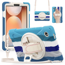 Load image into Gallery viewer, ProElite Cover for Samsung Galaxy Tab A11 8.7 inch 2025 Cover, Rugged 3 Layer Armor case Cover for Galaxy Tab A11 8.7 inch 2025 with Hand Grip & Rotating Kickstand with Shoulder Strap, Rainbow Blue