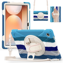 Load image into Gallery viewer, ProElite Cover for Galaxy Tab A11 Plus 11 inch 2025 Cover, Rugged 3 Layer Armor case Cover for Galaxy Tab A11 Plus 11 inch 2025 with Hand Grip & Rotating Kickstand with Shoulder Strap, Rainbow Blue