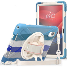 Load image into Gallery viewer, ProElite Cover for Lenovo Tab M11 11 inch Cover Case, Rugged 3 Layer Armor case Cover for Lenovo Tab M11 11 inch with Hand Grip & Rotating Kickstand with Shoulder Strap, Rainbow Blue