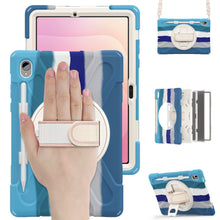 Load image into Gallery viewer, ProElite Cover for Samsung Galaxy Tab S11 11 inch Cover Case, Rugged 3 Layer Armor case Cover for Samsung Galaxy Tab S11 11 inch with Hand Grip & Rotating Kickstand with Shoulder Strap, Rainbow Blue