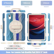 Load image into Gallery viewer, ProElite Cover for Lenovo idea Tab 11 inch 2025 Cover Case, Rugged 3 Layer Armor case Cover for Lenovo idea Tab 11 inch 2025 with Hand Grip & Rotating Kickstand with Shoulder Strap, Rainbow Blue