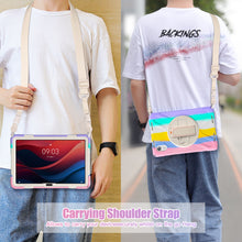 Load image into Gallery viewer, ProElite Cover for Lenovo idea Tab 11 inch 2025 Cover Case, Rugged 3 Layer Armor case Cover for Lenovo idea Tab 11 inch 2025 with Hand Grip & Rotating Kickstand with Shoulder Strap, Rainbow Pink