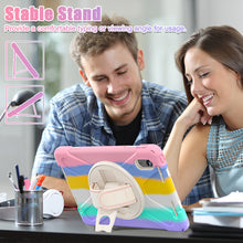 Load image into Gallery viewer, ProElite Cover for Lenovo idea Tab 11 inch 2025 Cover Case, Rugged 3 Layer Armor case Cover for Lenovo idea Tab 11 inch 2025 with Hand Grip & Rotating Kickstand with Shoulder Strap, Rainbow Pink