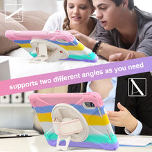 Load image into Gallery viewer, ProElite Cover for Lenovo idea Tab 11 inch 2025 Cover Case, Rugged 3 Layer Armor case Cover for Lenovo idea Tab 11 inch 2025 with Hand Grip & Rotating Kickstand with Shoulder Strap, Rainbow Pink