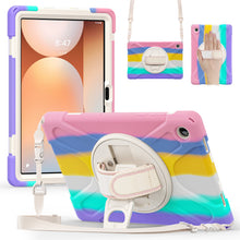 Load image into Gallery viewer, ProElite Cover for Galaxy Tab A11 Plus 11 inch 2025 Cover, Rugged 3 Layer Armor case Cover for Galaxy Tab A11 Plus 11 inch 2025 with Hand Grip & Rotating Kickstand with Shoulder Strap, Rainbow Pink
