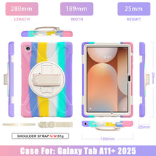 Load image into Gallery viewer, ProElite Cover for Galaxy Tab A11 Plus 11 inch 2025 Cover, Rugged 3 Layer Armor case Cover for Galaxy Tab A11 Plus 11 inch 2025 with Hand Grip & Rotating Kickstand with Shoulder Strap, Rainbow Pink