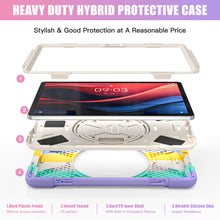 Load image into Gallery viewer, ProElite Cover for Lenovo idea Tab 11 inch 2025 Cover Case, Rugged 3 Layer Armor case Cover for Lenovo idea Tab 11 inch 2025 with Hand Grip & Rotating Kickstand with Shoulder Strap, Rainbow Pink