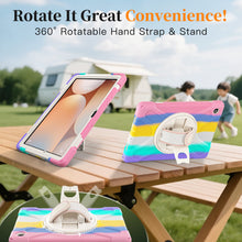 Load image into Gallery viewer, ProElite Cover for Galaxy Tab A11 Plus 11 inch 2025 Cover, Rugged 3 Layer Armor case Cover for Galaxy Tab A11 Plus 11 inch 2025 with Hand Grip & Rotating Kickstand with Shoulder Strap, Rainbow Pink