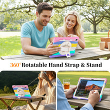 Load image into Gallery viewer, ProElite Cover for Samsung Galaxy Tab S11 11 inch Cover Case, Rugged 3 Layer Armor case Cover for Samsung Galaxy Tab S11 11 inch with Hand Grip & Rotating Kickstand with Shoulder Strap, Rainbow Pink