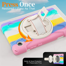 Load image into Gallery viewer, ProElite Cover for Samsung Galaxy Tab A11 8.7 inch 2025 Cover, Rugged 3 Layer Armor case Cover for Galaxy Tab A11 8.7 inch 2025 with Hand Grip & Rotating Kickstand with Shoulder Strap, Rainbow Pink