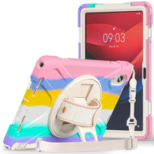 Load image into Gallery viewer, ProElite Cover for Lenovo idea Tab 11 inch 2025 Cover Case, Rugged 3 Layer Armor case Cover for Lenovo idea Tab 11 inch 2025 with Hand Grip & Rotating Kickstand with Shoulder Strap, Rainbow Pink