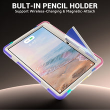 Load image into Gallery viewer, ProElite Cover for Galaxy Tab S12 Plus 12.6 inch 2026 Case, Rugged 3 Layer Armor case Cover for Galaxy Tab S12 Plus 12.6 inch with Hand Grip & Rotating Kickstand with Shoulder Strap, Rainbow Pink