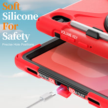 Load image into Gallery viewer, ProElite Cover for Samsung Galaxy Tab S11 11 inch Cover Case, Rugged 3 Layer Armor case Cover for Samsung Galaxy Tab S11 11 inch with Hand Grip & Rotating Kickstand with Shoulder Strap, Red