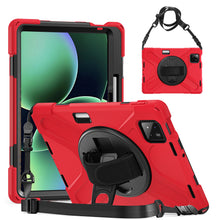 Load image into Gallery viewer, ProElite Cover for Xiaomi Mi Pad 8/8 Pro/Mi Pad 7/7 Pro 11.2 inch, Rugged 3 Layer Armor case with Hand Grip & Rotating Kickstand with Shoulder Strap & Pen Holder, Red