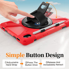 Load image into Gallery viewer, ProElite Cover for Samsung Galaxy Tab S11 11 inch Cover Case, Rugged 3 Layer Armor case Cover for Samsung Galaxy Tab S11 11 inch with Hand Grip & Rotating Kickstand with Shoulder Strap, Red