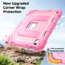 Load image into Gallery viewer, ProElite Rugged Back case for Apple iPad (A16) 11th/10th Gen Shockproof Protective Cover with Stand, Built-in Pencil Holder, Adjustable Shoulder Strap, Rose Gold