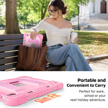 Load image into Gallery viewer, ProElite Rugged Back case for Apple iPad (A16) 11th/10th Gen Shockproof Protective Cover with Stand, Built-in Pencil Holder, Adjustable Shoulder Strap, Rose Gold