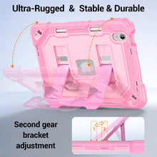 Load image into Gallery viewer, ProElite Rugged Back case for Apple iPad (A16) 11th/10th Gen Shockproof Protective Cover with Stand, Built-in Pencil Holder, Adjustable Shoulder Strap, Rose Gold