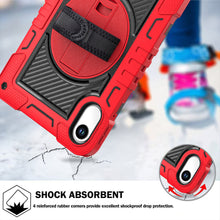 Load image into Gallery viewer, ProElite for Xiaomi Redmi Pad 2 11 inch Case, Rugged 3 Layer Armor case Cover for Xiaomi Redmi Pad 2 11 inch Case with Hand Grip and Rotating Kickstand with Shoulder Strap, Red