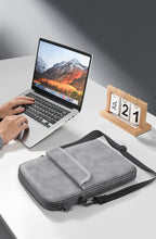 Load image into Gallery viewer, ProElite Tablet Sleeve Bag Upto 9-11 inch for iPad 10.2/10.9/Pro 11/Lenovo/Galaxy Tab A9 Plus/S8/S9/Realme Pad/Honor Pad/Oppo/Mi pad 7/Redmi Pad,Oneplus Pad, Handle with Shoulder Strap, Dark Grey
