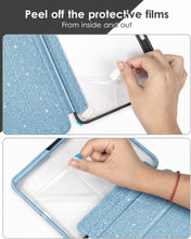 Load image into Gallery viewer, ProElite Case for iPad Air 11 Inch M4/M3/M2, iPad Air 10.9 inch 5th/4th Gen case Cover, Transparent Smart Flip Cover with Pencil Holder, Glittering Dark Blue