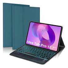 Load image into Gallery viewer, ProElite TouchPad Keyboard case for Lenovo Idea Tab Pro 12.7 inch 2025, Magnetic Detachable Wireless Bluetooth TouchPad Keyboard Built-in 7-Colors Backlit, Dark Green