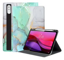 Load image into Gallery viewer, ProElite Book Case Cover for Lenovo Yoga Tab Plus 12.7 inch 2025,Smart flip case Book Cover for Lenovo Yoga Tab Plus 12.7 inch 2025 Tablet with Pen Holder, Marble Green