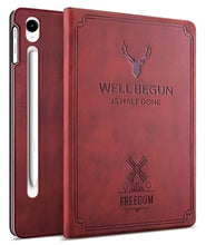 Load image into Gallery viewer, ProElite Case Cover for Samsung Galaxy Tab S10 FE Plus 13.1 inch Case, Deer Flip case Cover for Samsung Galaxy Tab S10 FE Plus 13.1 inch with Pen Holder, Wine Red