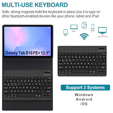 Load image into Gallery viewer, ProElite Keyboard case for Samsung Galaxy Tab S10 FE Plus 13.1 inch with Magnetic Detachable Wireless Bluetooth Keyboard for Samsung Galaxy Tab S10 FE Plus 13.1 inch, Lavender