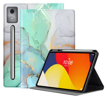 Load image into Gallery viewer, ProElite Book Cover Case for Moto Pad 60 Pro 12.7 inch 2025,Smart flip case Book Cover for Moto Pad 60 Pro 12.7 inch 2025 Tablet with Pen Holder, Marble Green